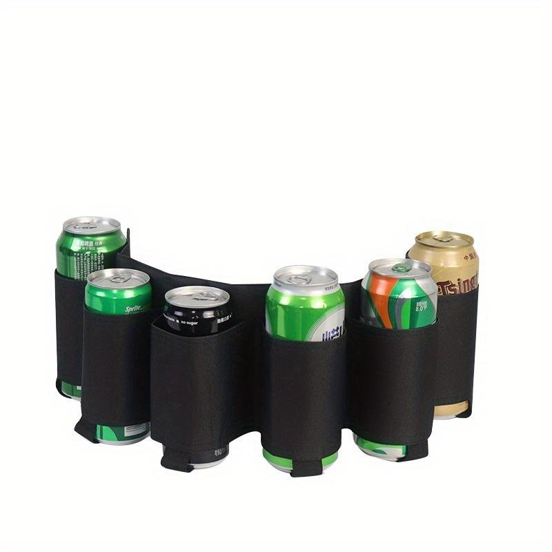 Beer Belt Holster Beer Soda Bottle Holder Belts Drink Can Holder Adjustable Waist Pack Bag Holds 6 Cans Perfect for Parties.