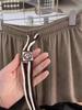 Kapok Velvet Women's Ultra-Fine Corduroy Wide-Leg High-Waisted Pants with Smiley Face Belt - Spring/Autumn Casual Style.