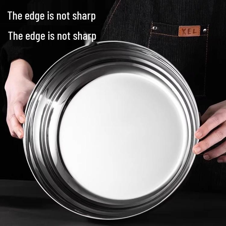 Extra Thick Stainless Steel Multi-Purpose Basin: Ideal for Dough, Vegetable Washing, Soup, Hot Pot, and Boiled Fish.