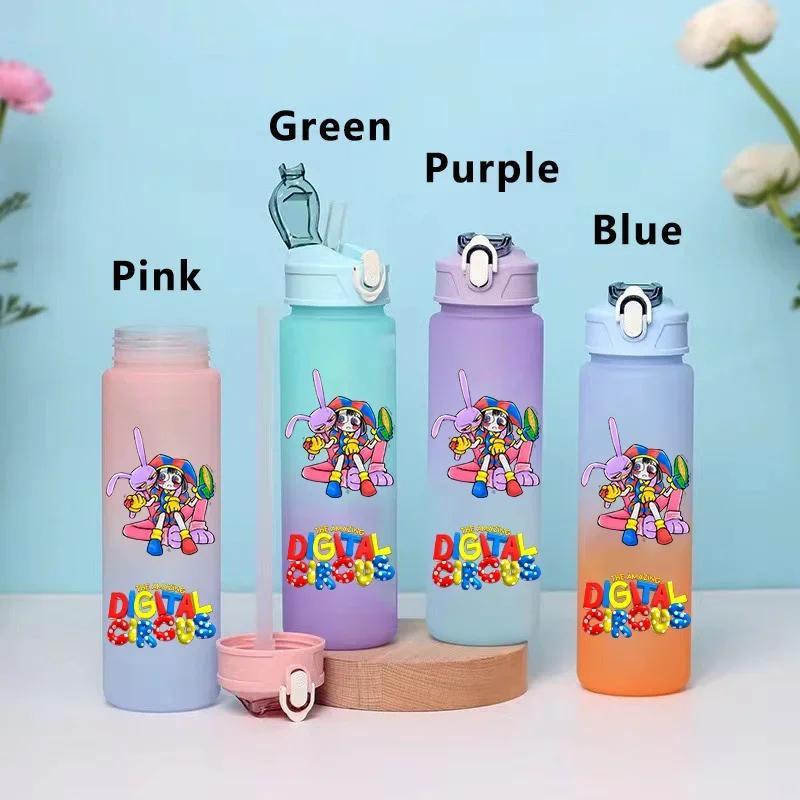 750ML Niesamowity Cyfrowy Cyrk Kreskówka Duża Pojemność Kubek na Wodę Outdoor Szczelna Butelka na Wodę Przenośny Kubek na Wodę ze Słomką