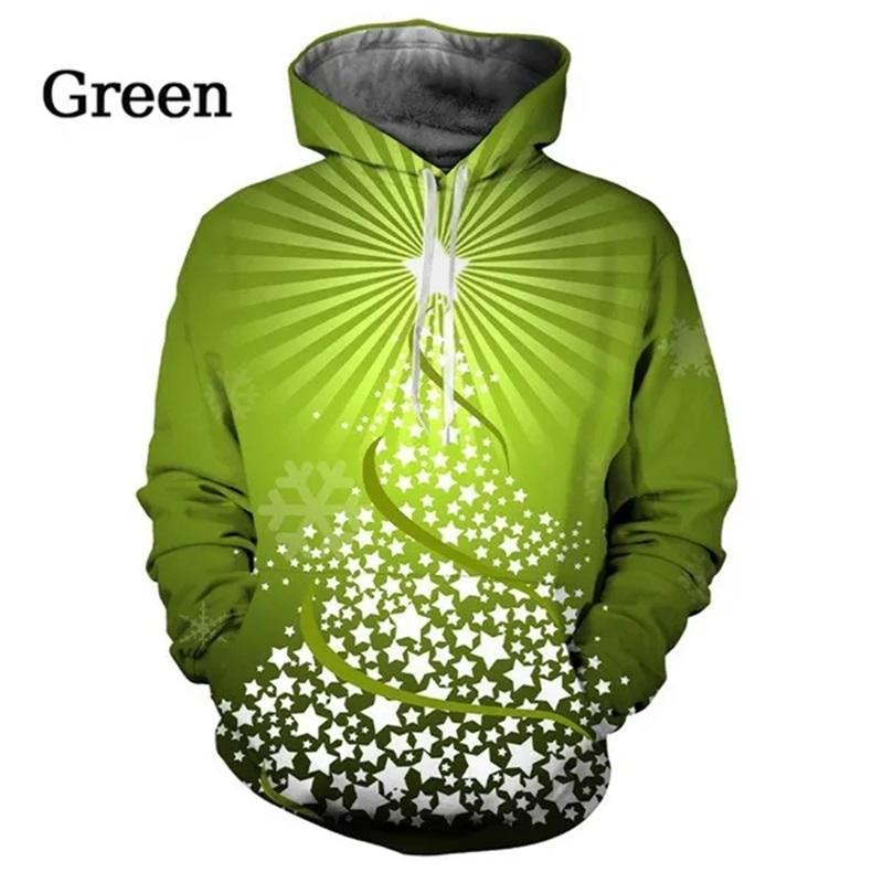 

Men Women Christmas Hoodie 3d Printed Christmas Tree Graphic Hooded Pullover Sweatshirts Casual Plus Size Xmas Party Costumes