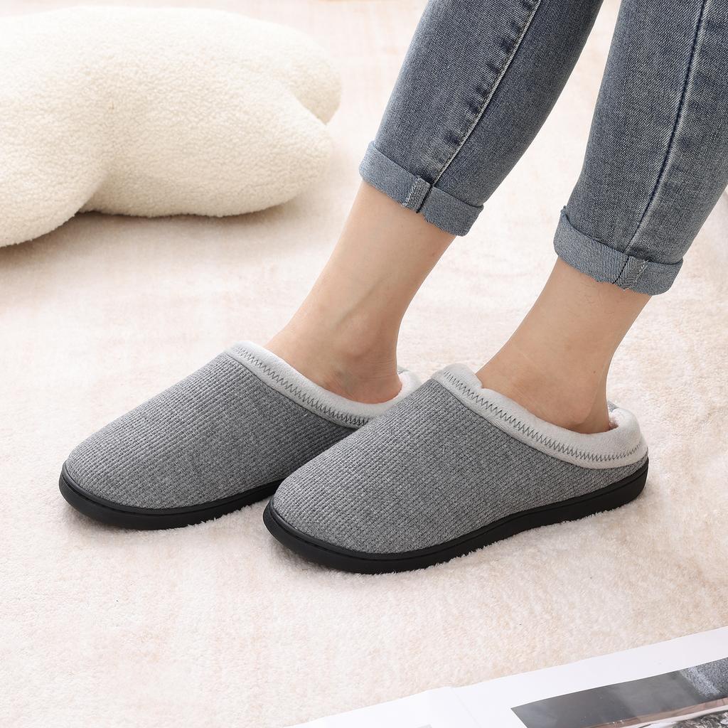 Fashion Smile Winter Cotton Slippers Indoor Fluffy House Cotton Slippers Men Soft Nonslip Women Cotton Shoes Casual Cozy Plush Men Shoes