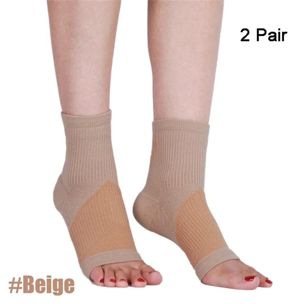 

2 пары носков для нейропатии, успокаивающие носки для облегчения боли при нейропатии для женщин и мужчин, компрессионные носки без пальцев при подошвенном фасциите, налодыжники M