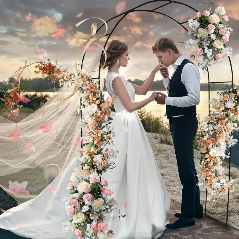 Climbing Plant Support Garden Arch Rose Flower Stand Outdoor Courtyard Wedding Decoration Balloon Arch Stand Climbing Vine Flowe