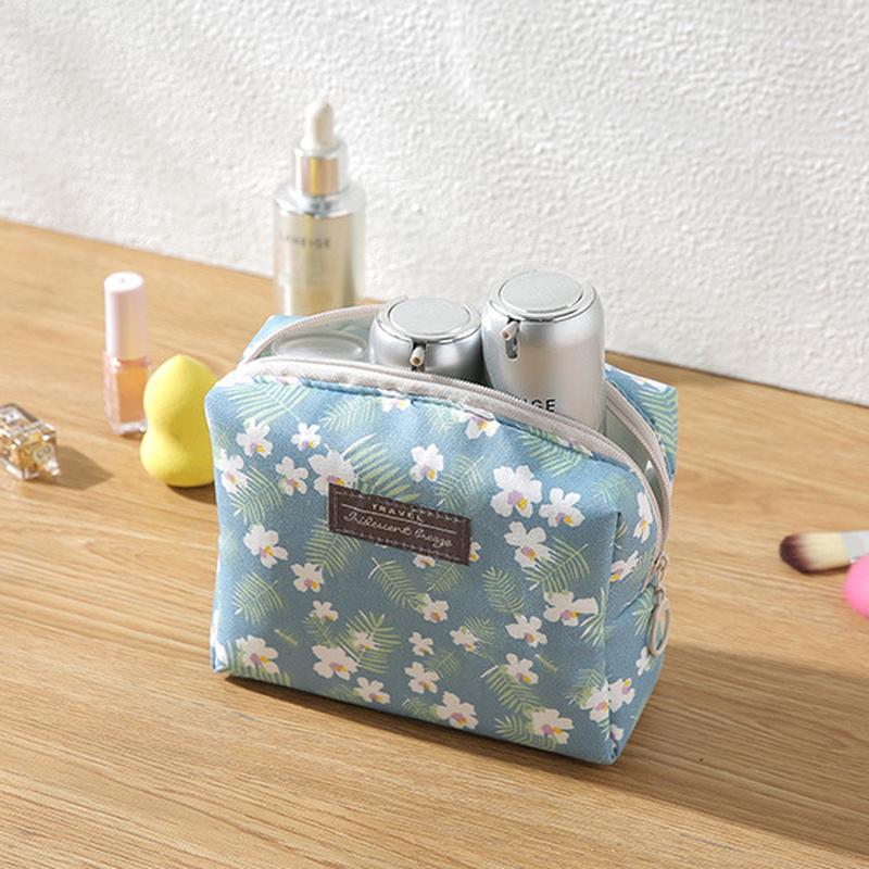 Cotton Portable Cosmetic Bag Mini Female Cosmetic Organizer Box Wash Makeup Home Travel Toiletry Storage Bag Beauty Case