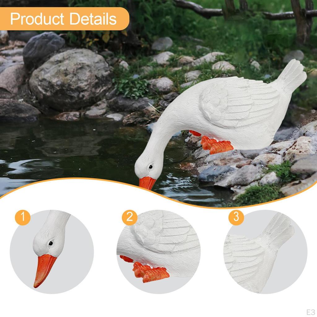 Drinking Duck Garden Statue Animal Sculpture Collections Funny Resin Figurine Yard Art for Pool