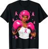 Women Black African American Fight Breast Cancer Pink Ribbon T-Shirt