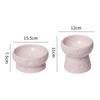 Ceramics Cat Bowl With Cheese Design Cat Food Bowl Water Plate Snack Dish Large Caliber Anti-Tip With Stand For Neck Protection