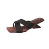 2025 summer new fashion niche design sense retro wedge sandals square head open-toed high-heeled cool slippers