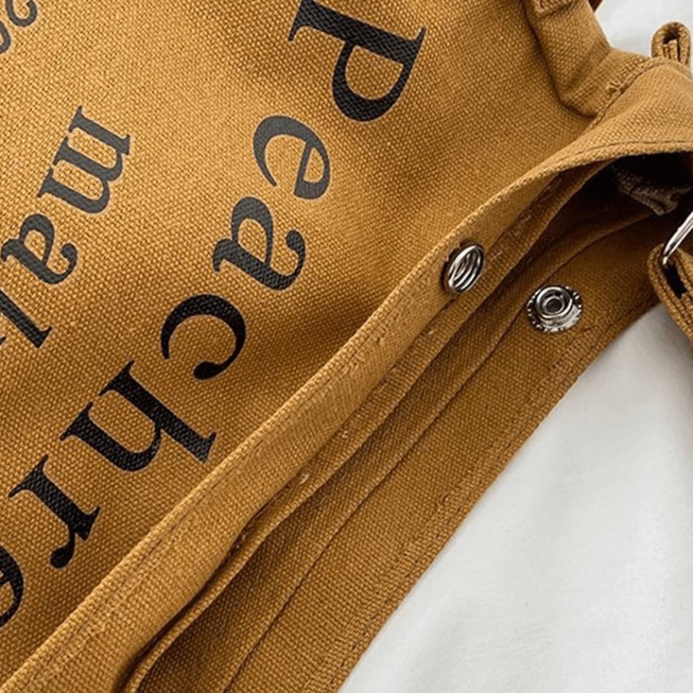 Large Capacity Letter Canvas Underarm Bag Korean Style Simple Handbag  Outdoor