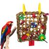 New Natural Rattan Parrot Bite Hanging Interactive Parrot Climbing Net Colorful Durable Bird Teething Pet Supplies