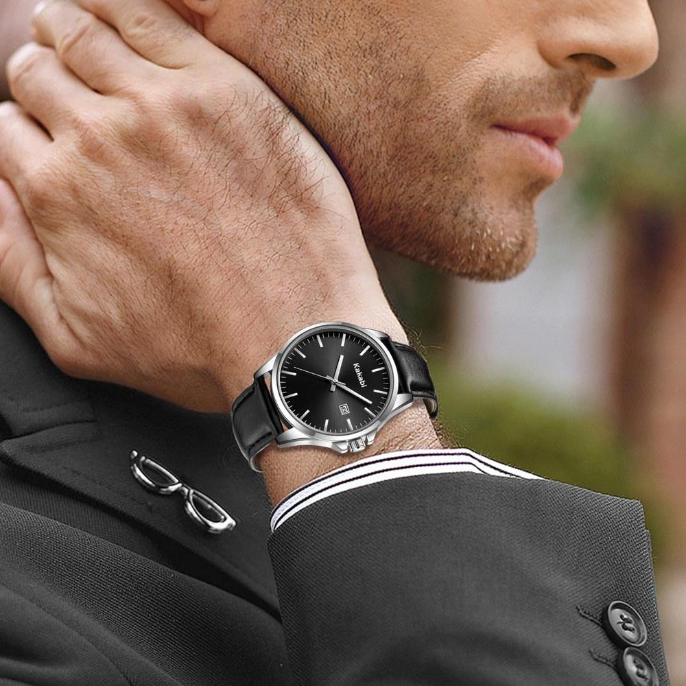 BEN NEVIS Men's Leather Casual Watch Date Display Waterproof Analog Quartz Stylish Unisex Business Daily Use