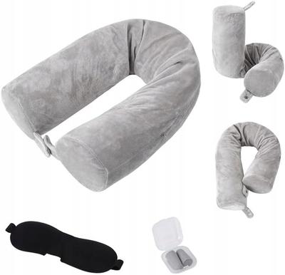 Travel Neck Pillow with Mask, Earplugs, and Airplane Case