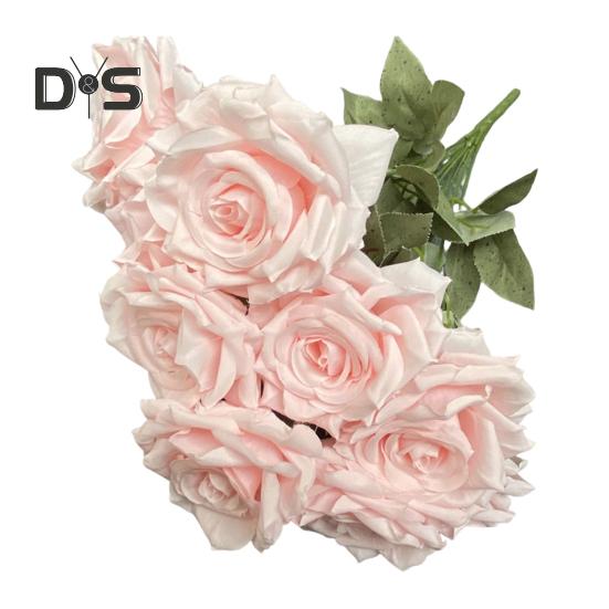 

1 букет, свадебные аксессуары, искусственная роза, тонкая работа, отличный букет искусственных роз с 9 головками светло-розовый