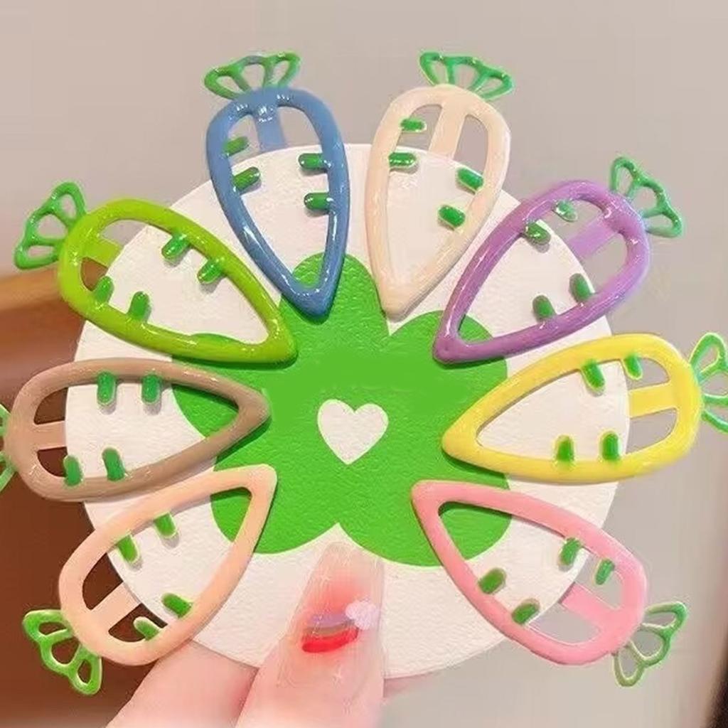 Colorful Casual Barrettes Hair Clip Carrot Sweet Easter Flat Clip Hairpin Easter Carrot 2000s Hair Clip for Bunches