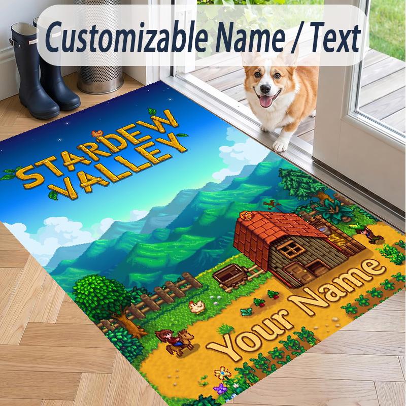 Custom Text Stardew Valley Pattern Floor Rug Soft Indoor Carpet Mat Living Room Bedroom