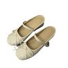 2024 summer new bow Mary Jane cool slippers French thick bottom inner heightening bag head half slippers women's outer wear