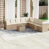VidaXL Garden Lounge Set with Cushions 10 Pcs Beige Braided Resin 3249627