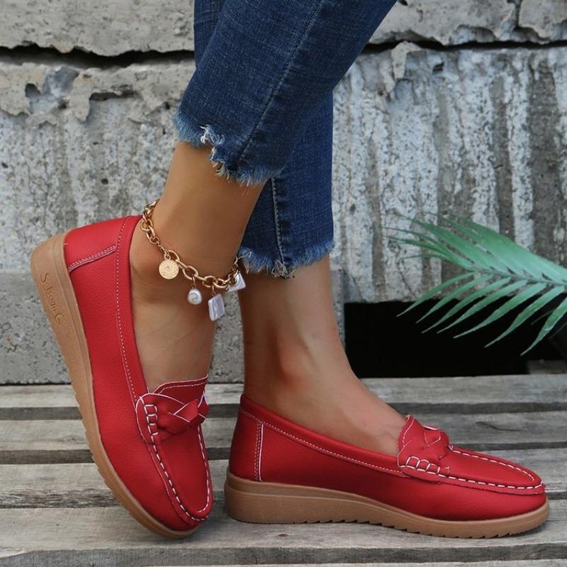 One-legged Round-toed Daily Casual Single Shoes Doudou Shoes and Mom Shoes