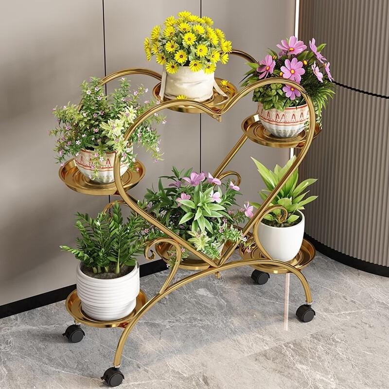 Shixun Minimalist 5-Tier Rolling Iron Flower Pot Stand