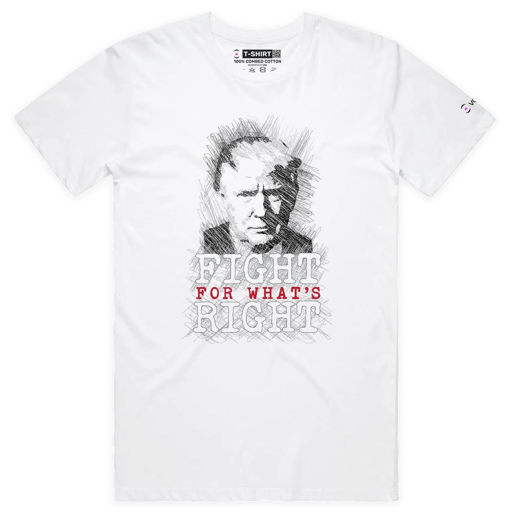 VOICEART Donald Trump The Fight Mugshot Political T-Shirt with Premium Graphic XL