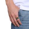 Fashion Men Stainless Steel Black Rainbow Color Ring Band Pride Gay Rings Finger Jewelry Gift