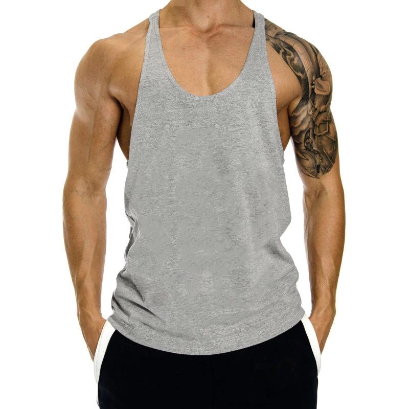 Men's Summer Y-Back Tank Top: Sporty, Thin Strap, Sleeveless Bodybuilding Shirt with Custom Logo, Loose Fit
