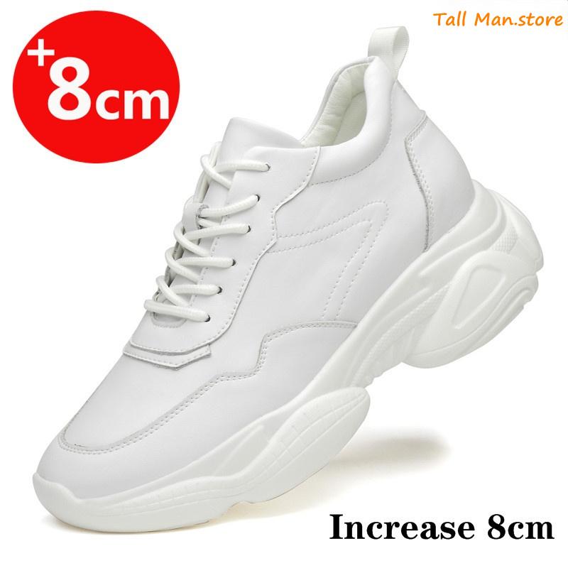 Sneakers Men Elevator Shoes Height Increase Shoes For Men Height Increase White Shoes Black Shoes 6-8 Cm Plus Size Women 36-44