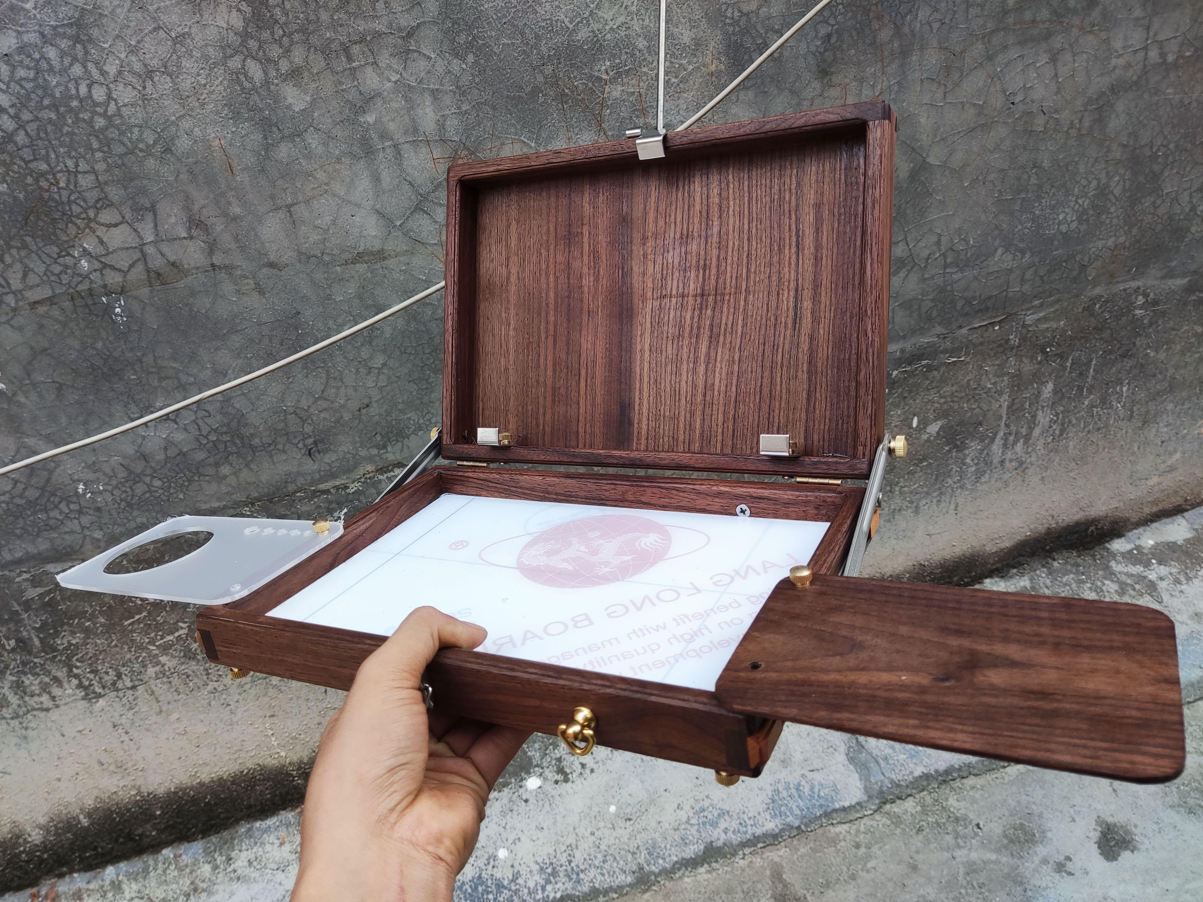 

20x30x6cm Portable Wooden Art Painting Rectangular Box Art Students Outdoor Sketching Watercolor/oil Painting Palette Cases