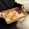 Handgeflochtenes Rattan-Tablett: Brot- und Obstkorb für Snacks und Nachmittagstee