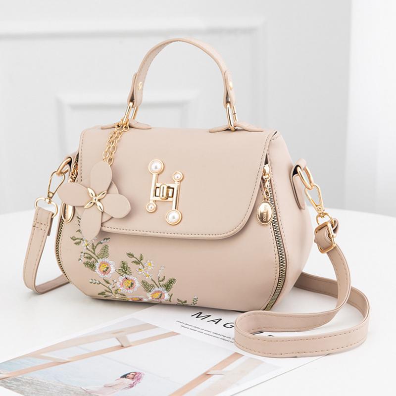 Bestickte Handtasche für Damen, New Network Red, modische Umhängetasche, vielseitige Umhängetasche aus PU-Leder