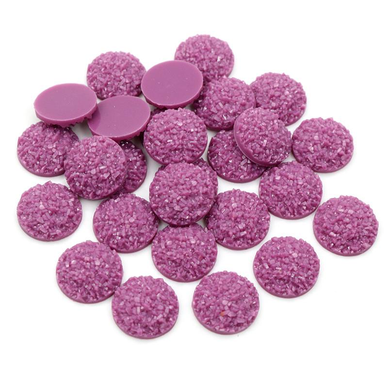 Natural Ore Druzy 8mm 10mm 12mm 40pcs Multi-Color Flat Back Resin Cabochons Dome For Bracelet Earrings DIY Jewelry Findings