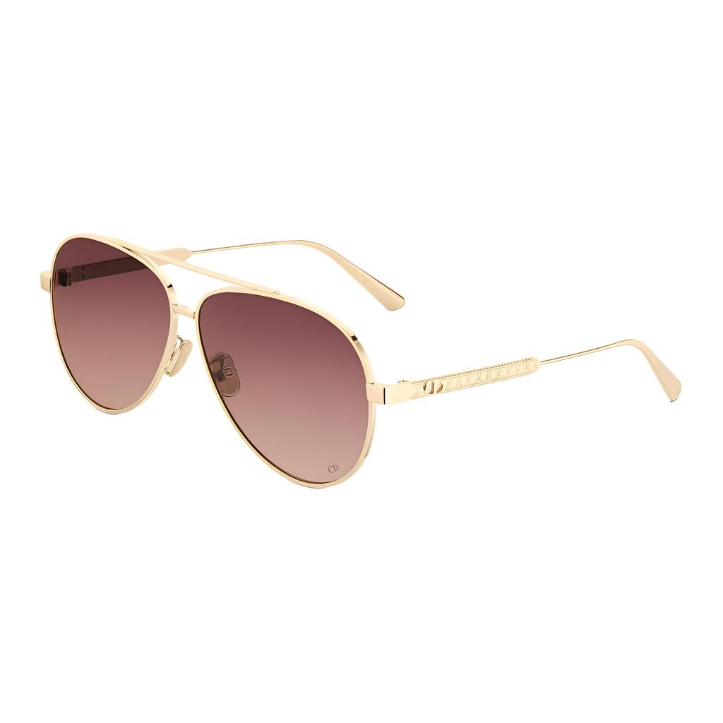Dior Cannage Logo Pilot Sunglasses Unisex sunglasses Gold DIORCANNAGE-A1U-B0F2