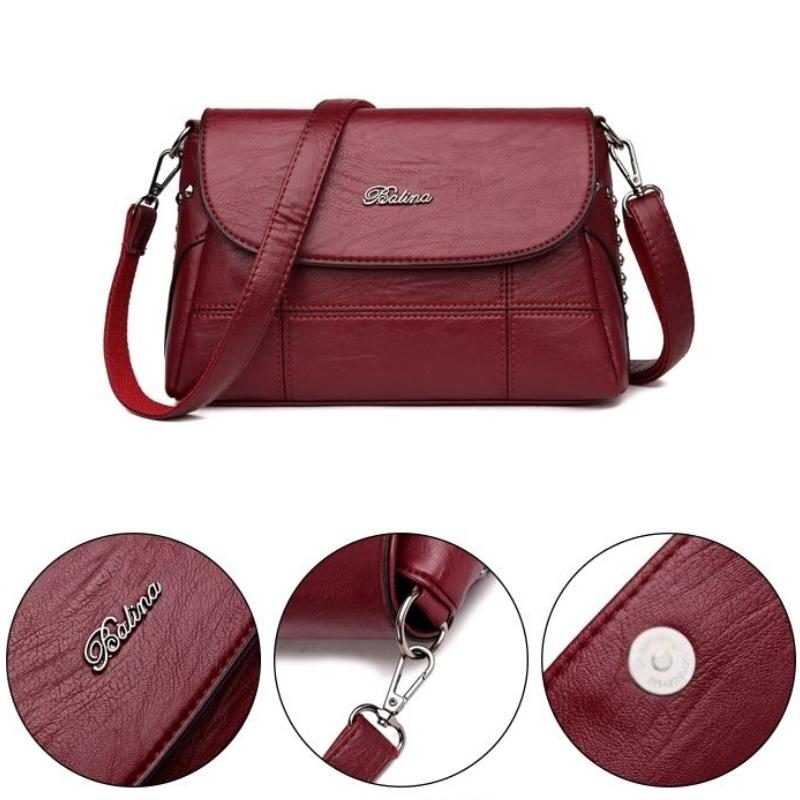 Fashion Women's Bag Leather Texture Bag Trend Wild Messenger Bag Zipper Bag Small Square Bag