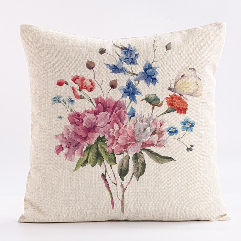 Nordic Vintage Floral Pattern Throw Pillow Cover With Short Plush Print Living Room Sofa Decoration Cushion Cover Pillow Covers