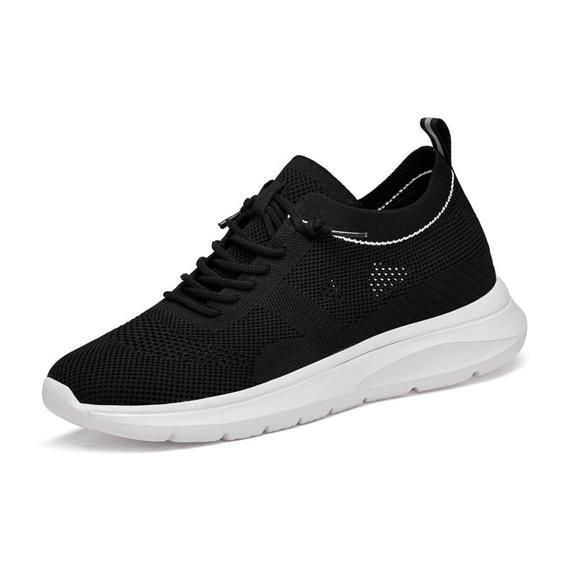 Men s 7CM Height-Increasing Mesh Sports Shoes - White Casual Style in Small Sizes 41