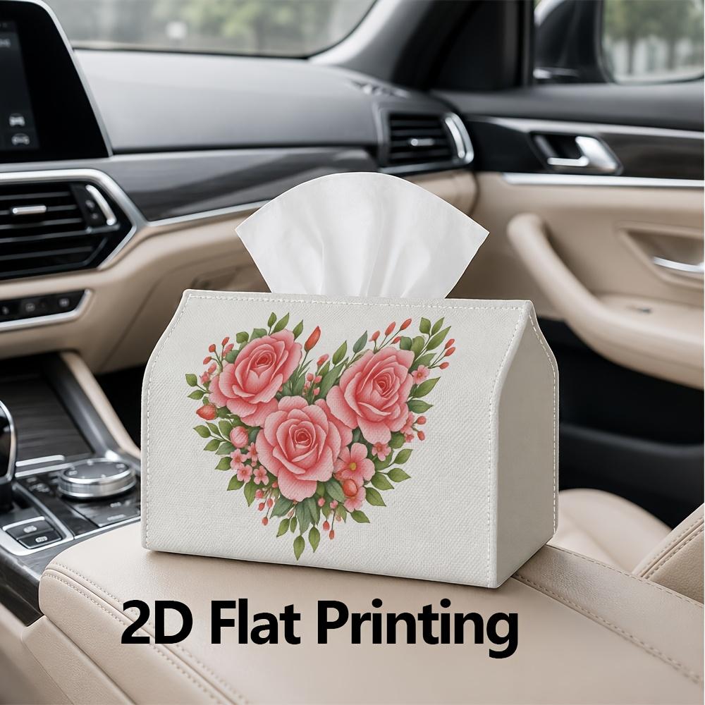 1pc, 2d Flat Printing, Tissue Box Floral Heart Design Pattern Printed Tissue Box, Durable Decoration Kitchen, Living Room, Bedroom_JZH0529E4, 2D Flat