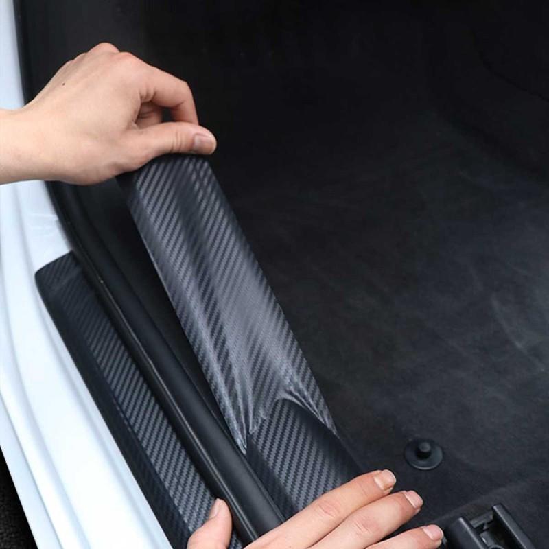 1 Protective Sticker for Car Anti-trampling and Anti-scratch Carbon Fiber Pattern Door Sill 10cm Wide * 3 Meters Long