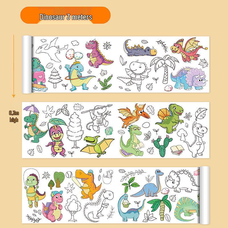 Wall-Safe Kids' Graffiti and Coloring Scroll - Large Paper Art for Kindergarten