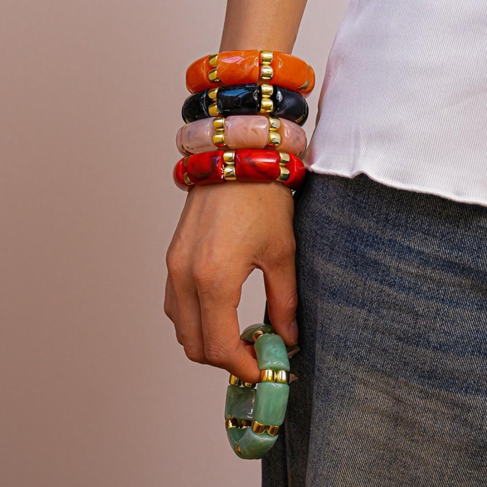 Wide Acrylic Bangle Bohemian Retro Hand Ring Unique Wide Chunky Bangles  Summer