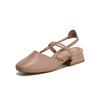 Autumn new single shoes women wear high-end fashion bag head women's shoes empty breathable sandals female temperament versatile