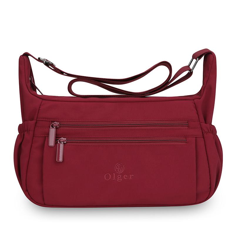Wasserdichte Nylon-Umhängetasche für Damen, Crossbody-Tasche, mehrlagig, leicht, Muttertasche