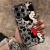 Graffiti M-Mickey Minnies Plating Phone Case For iPhone 17 17e 16e 16 15 14 13 12 11 Pro Max X XR XSMax Mini Air Plus Anti-Fall