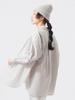 [BEAMS BOY] Long-Sleeve Dobby Stripe Big BD Shirt for Women, Grey, Free Size