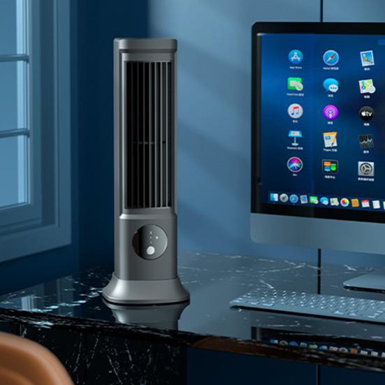 Cooling Air Conditioning Fan 3 Speeds Adjustable Bladeless Cooling Fan Energy Saving Quiet Desktop Fan for Bedroom Office