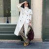 Autumn and winter new stand-up collar double-sided cashmere coat women's loose high-end double-breasted woolen coat