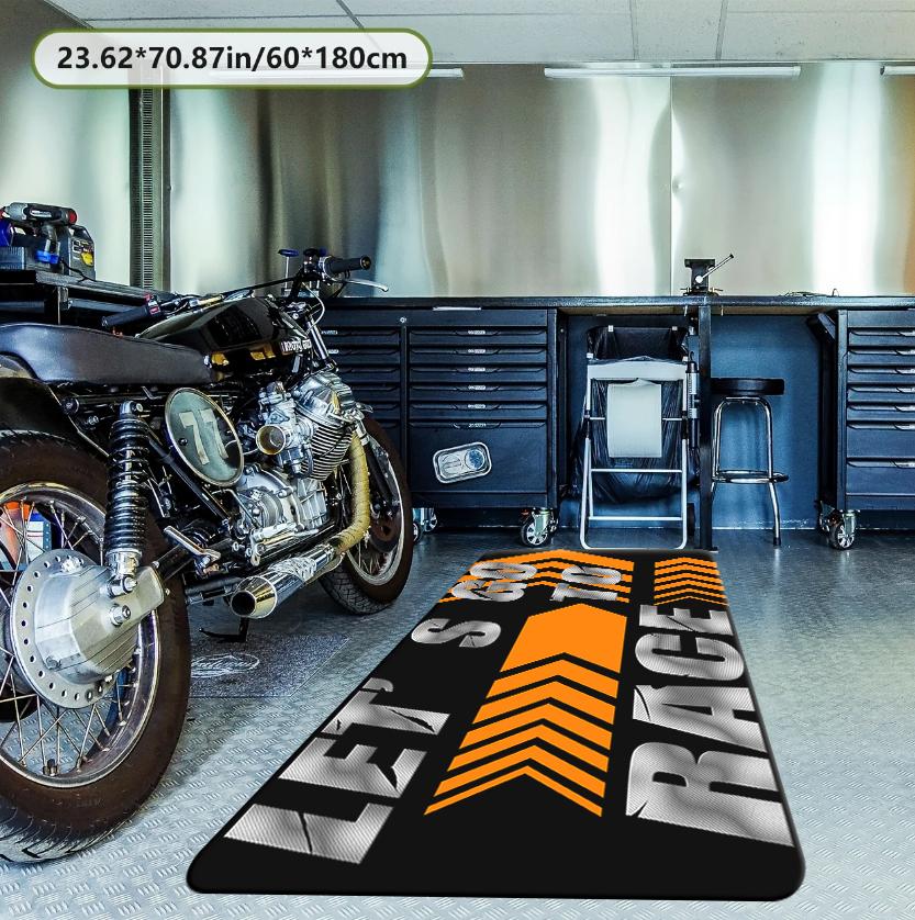 Motorcycle Mat Garage Mat Racing Display Carpet Bedroom Corridor Decorative Mat Slip-resistant Dirt-Resistant And Washable