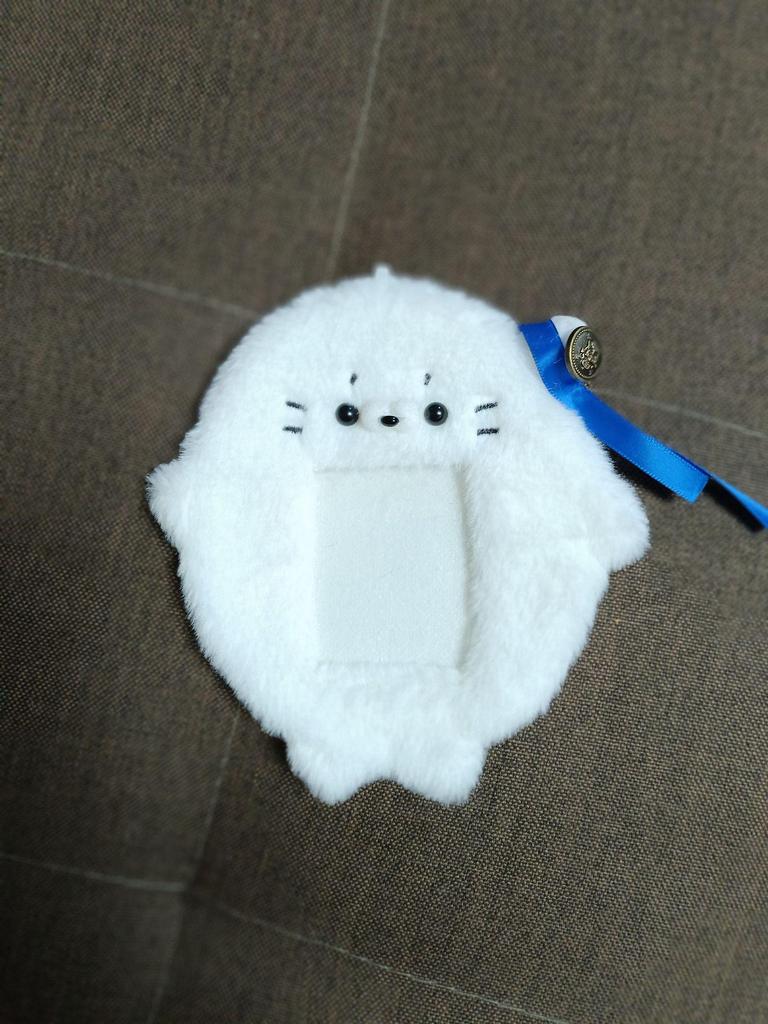 Chaveiro de Mochila de Pelúcia de Animal Fofo e Porta-Cartões - Pingente de 3 Polegadas para Fotos e Cartões