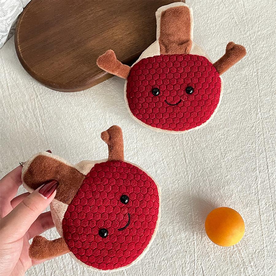 Racket Table Tennis Plush Keychain Soft Stuffed Toy With Pp Filling Cotton