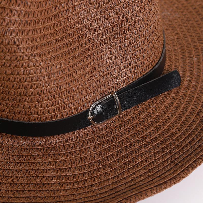 Summer Men's Western Cowboy Hat Outdoor Travel Shade Breathable Beach Hat Big Eaves Fishing Leisure Sun Hat